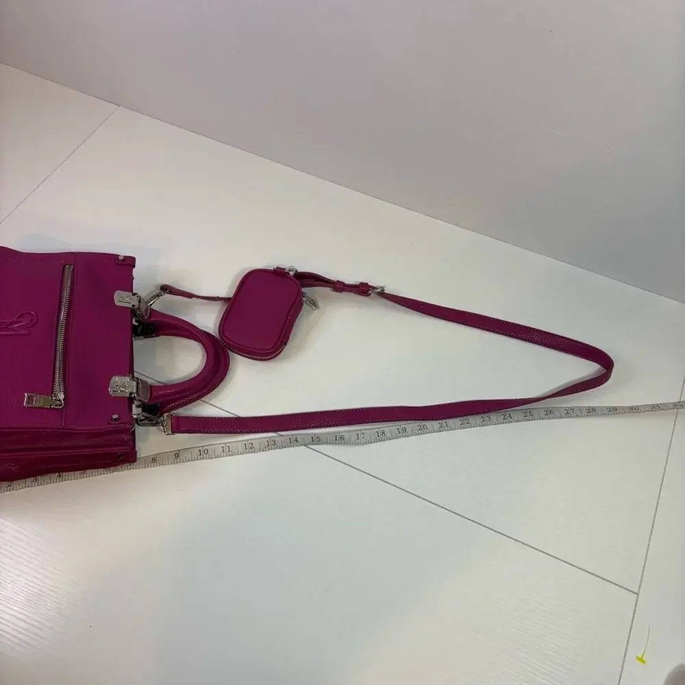 NWT Steve Madden Dark Fuschia Satchel Crossbody Purse with Coin Purse B10